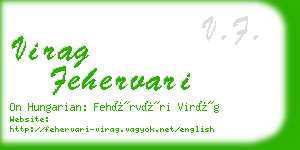 virag fehervari business card